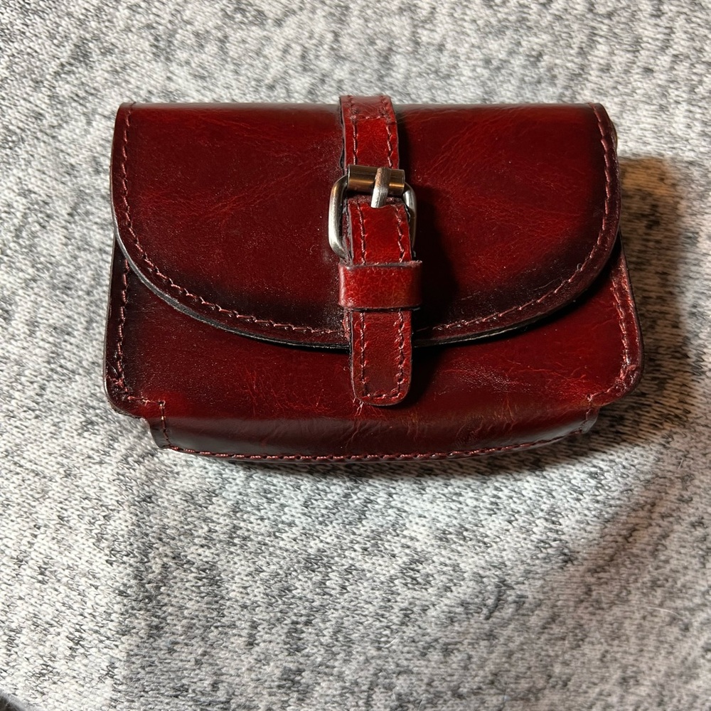👛Patricia Nash Mini Torri Leather Key Fob Oxblood